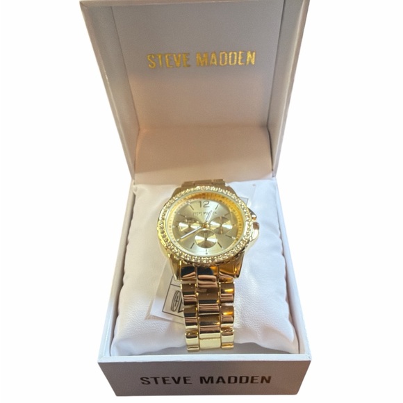 Steve Madden Other - Steve Madden Gold-Tone Watch with Crystal Details